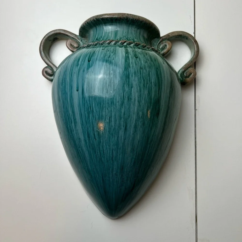 Faux Drip Glaze Wall Vase 12